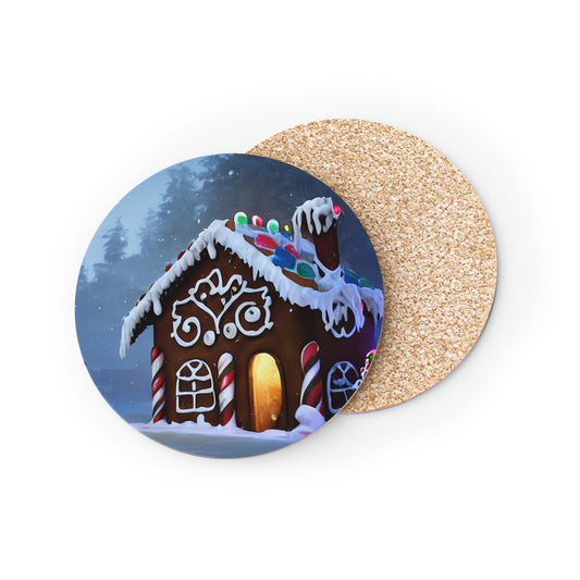 Gingerbread House Coasters | Holiday Drink Coasters, Festive Home Decor, Christmas Gift, Winter Party Favor, Cozy Kitchen Accessory