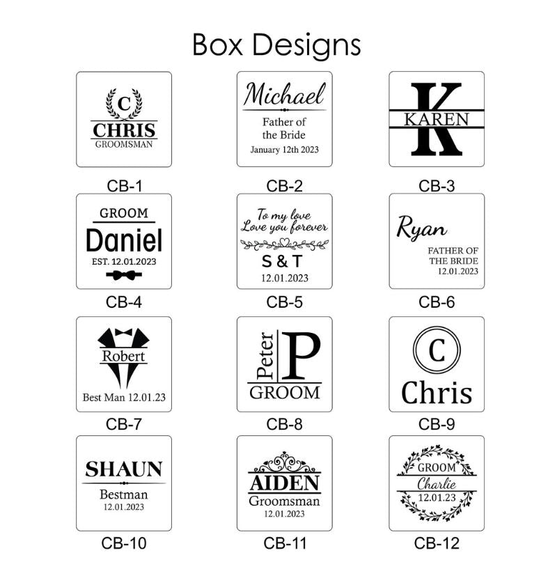 Personalised Engraved Stainless Steel Mens Round Cufflinks with Box