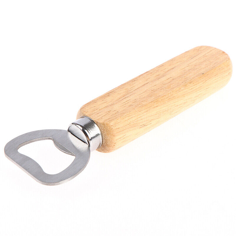 Engraved Personalised Stainless Steel with Wooden Handle Bottle Opener