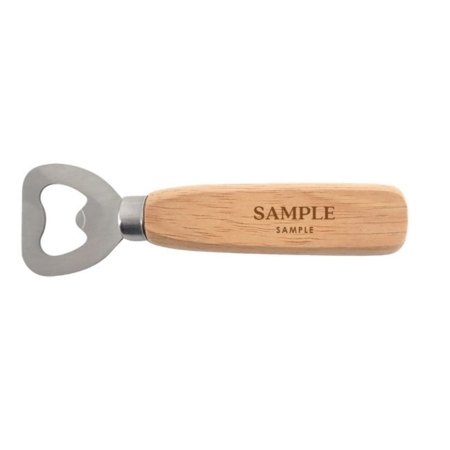 Engraved Personalised Stainless Steel with Wooden Handle Bottle Opener
