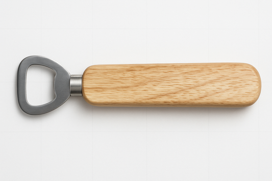 Engraved Personalised Stainless Steel with Wooden Handle Bottle Opener
