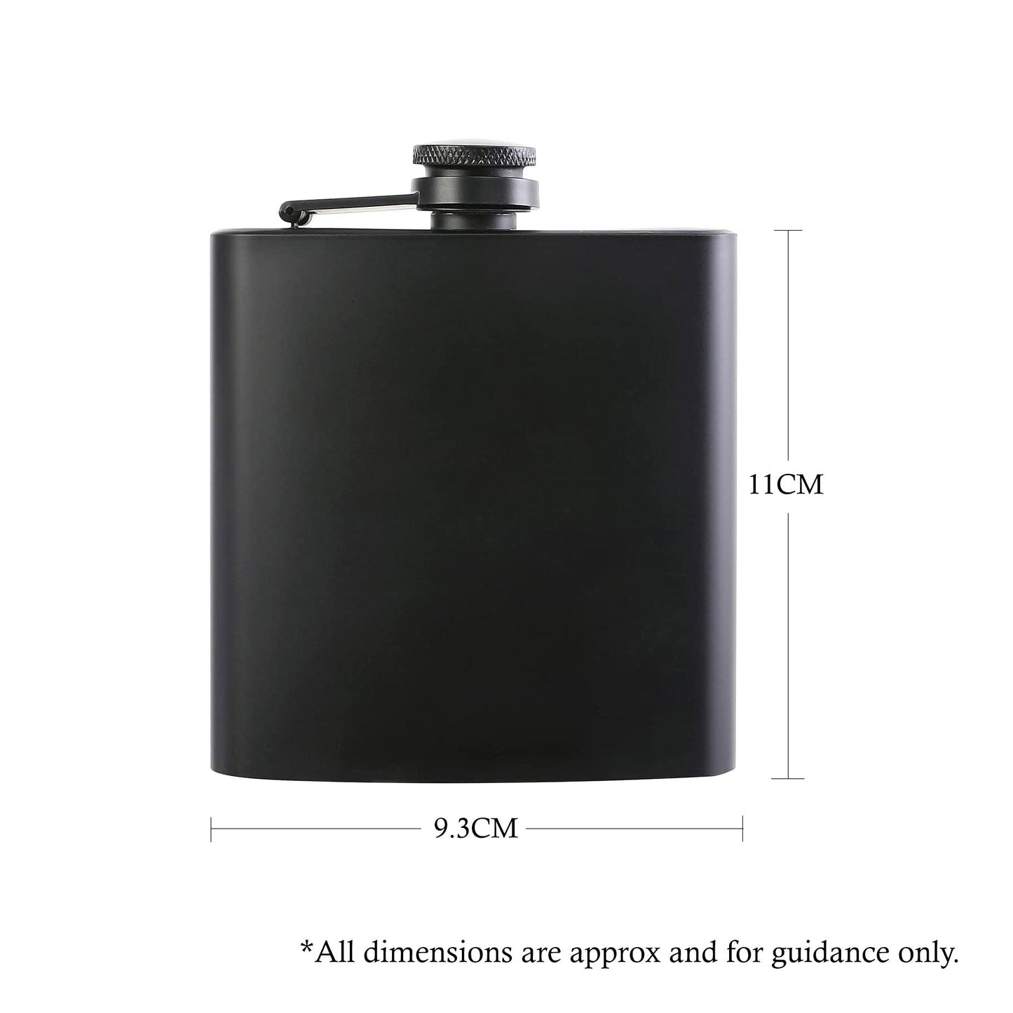 Black Steel 8oz Flask Gift | Custom Names Date Initials | Birthday Fathers Day Gift Wedding Anniversary Gift