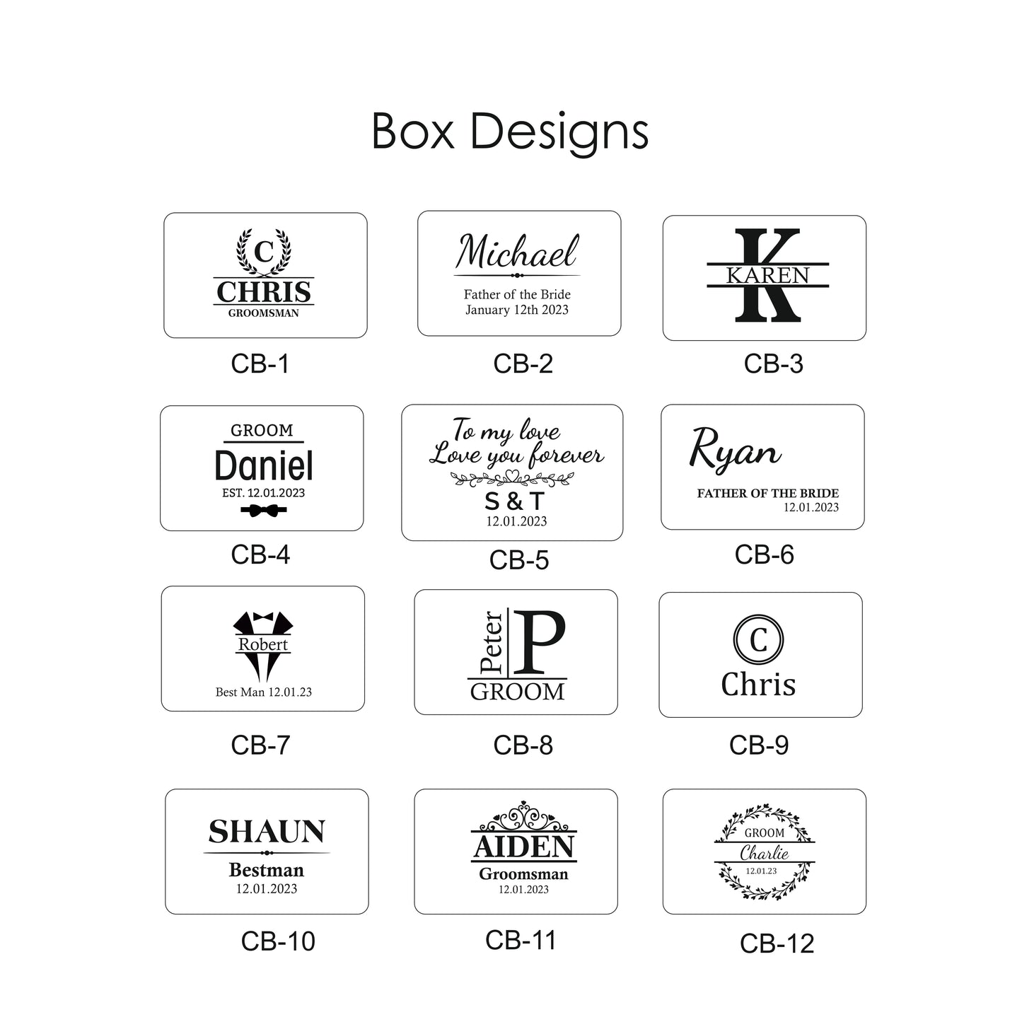 Personalised Engraved Stainless Steel Mens Round Cufflinks with Tie Pin & Box