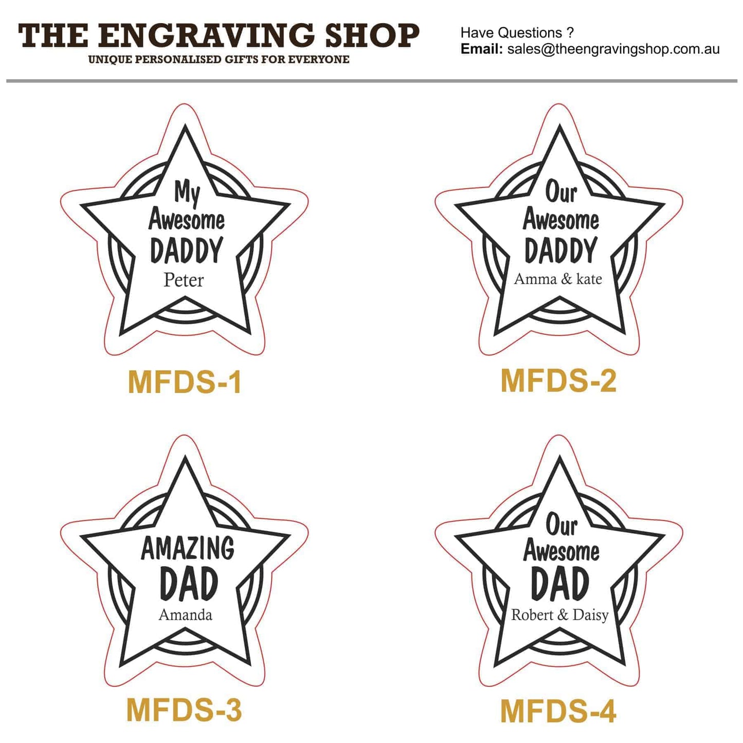 Fathers Day Star Fridge Magnet