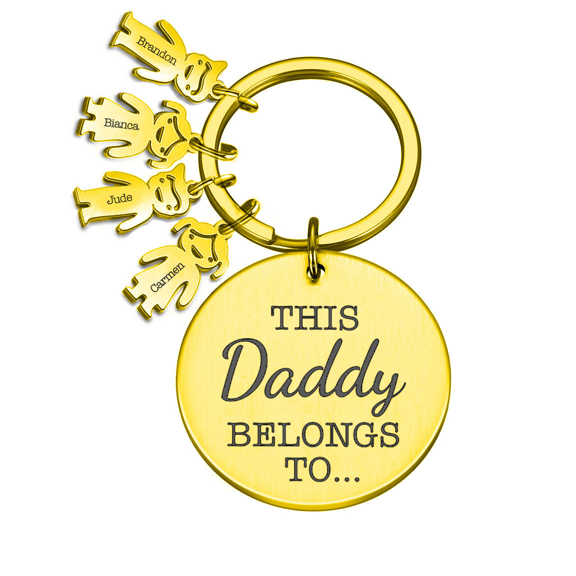 This Daddy Belongs to Metal Family Keyring Gift