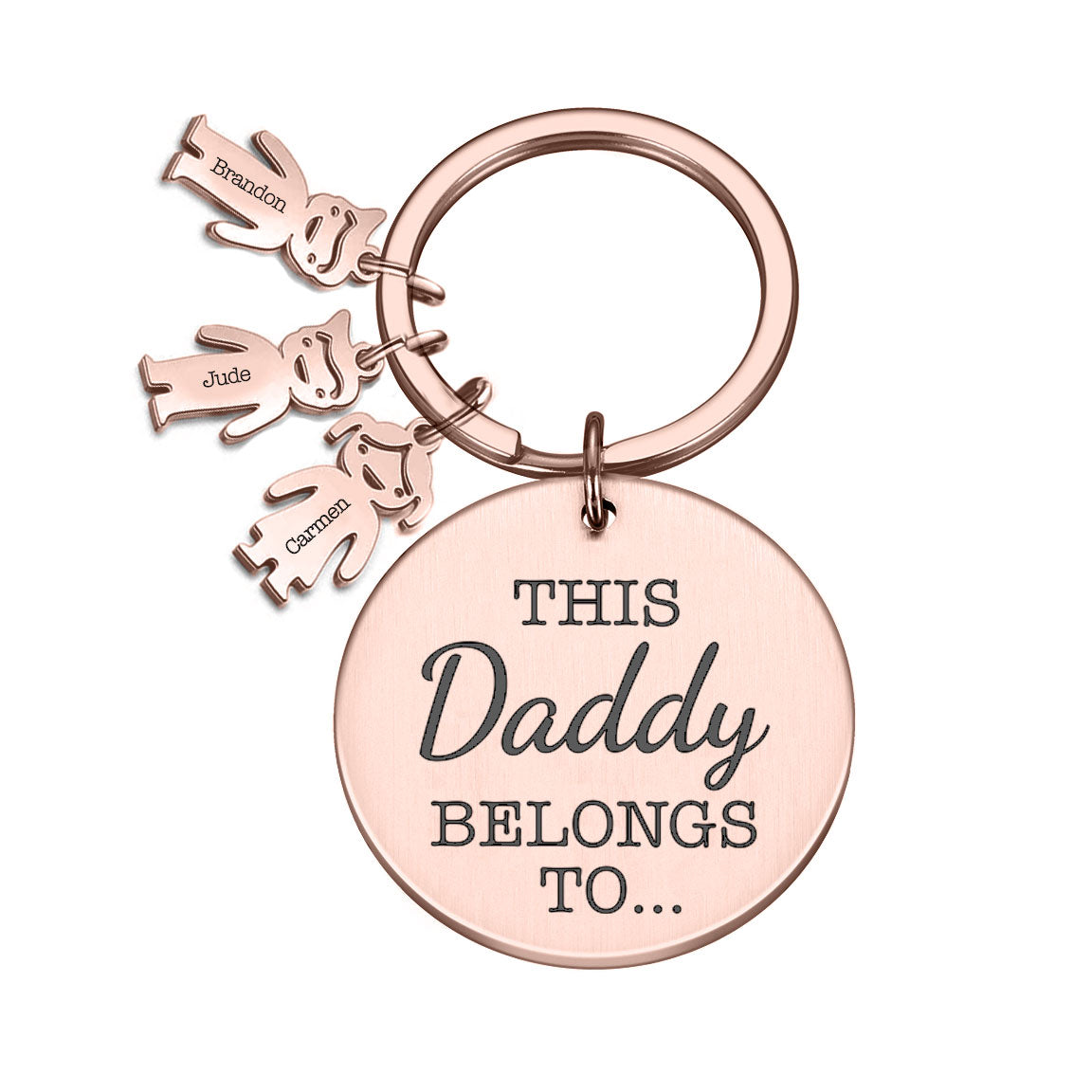 This Daddy Belongs to Metal Family Keyring Gift