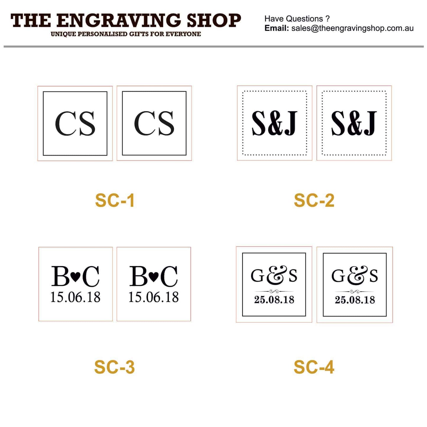 Square Initials Wooden Cufflinks with Custom Initials & Love Heart
