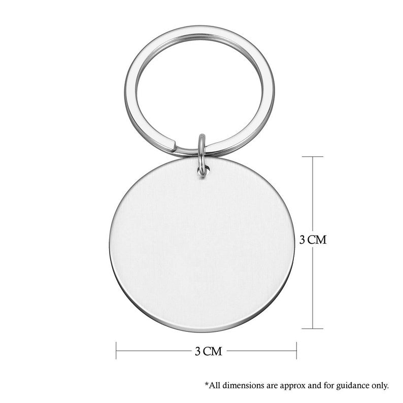 Custom Text Names Date Initials Metal Tag Key ring Gift Loved Ones