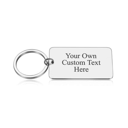 Custom Text Names Date Initials Metal Tag Key ring Gift Grandpa Grandma