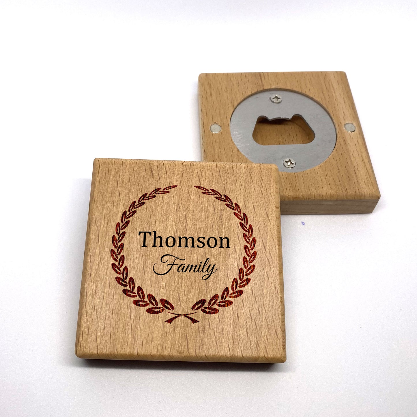 Personalised Engraved Square Wooden Bottle Opener