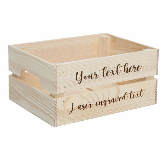 Personalised Engraved Wooden Crate