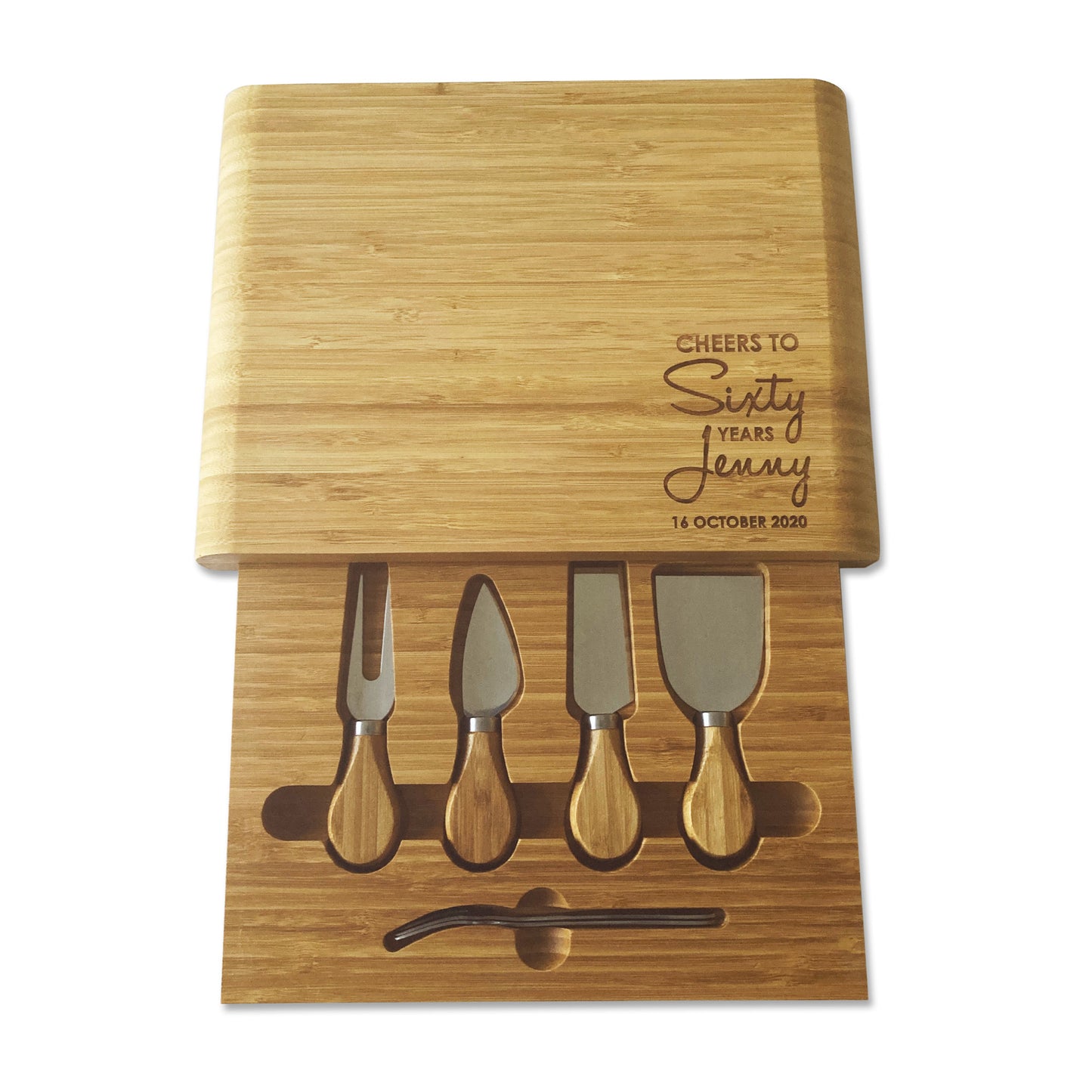 Wooden Cheeseboard Gift Set Birthday Anniversary