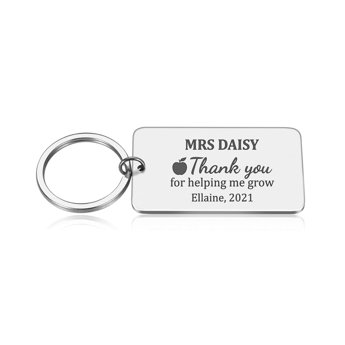 Thank You for helping me grow Teacher Key ring Gift Custom Initials and Date