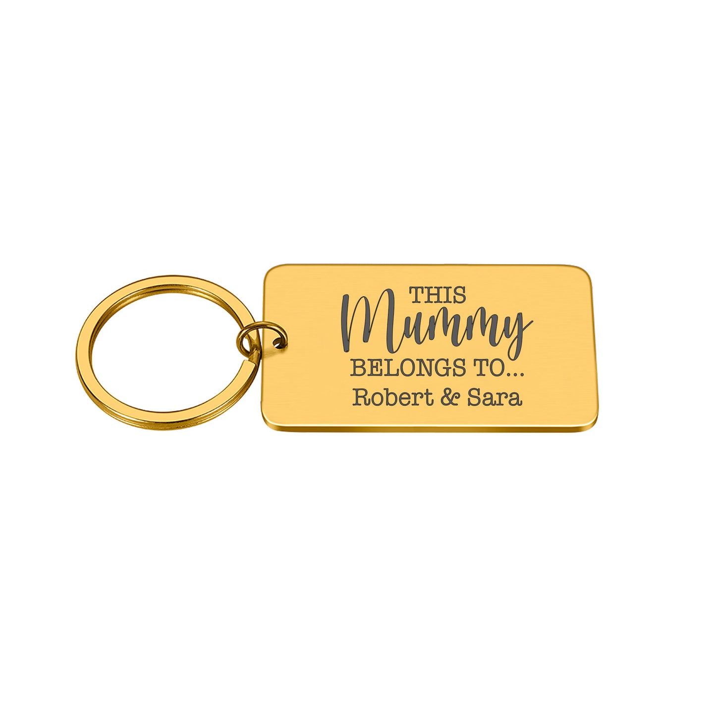 Engraved This Mummy Belongs to Metal Key ring Gift | Custom Names Text Mothers Day Mum Grandma