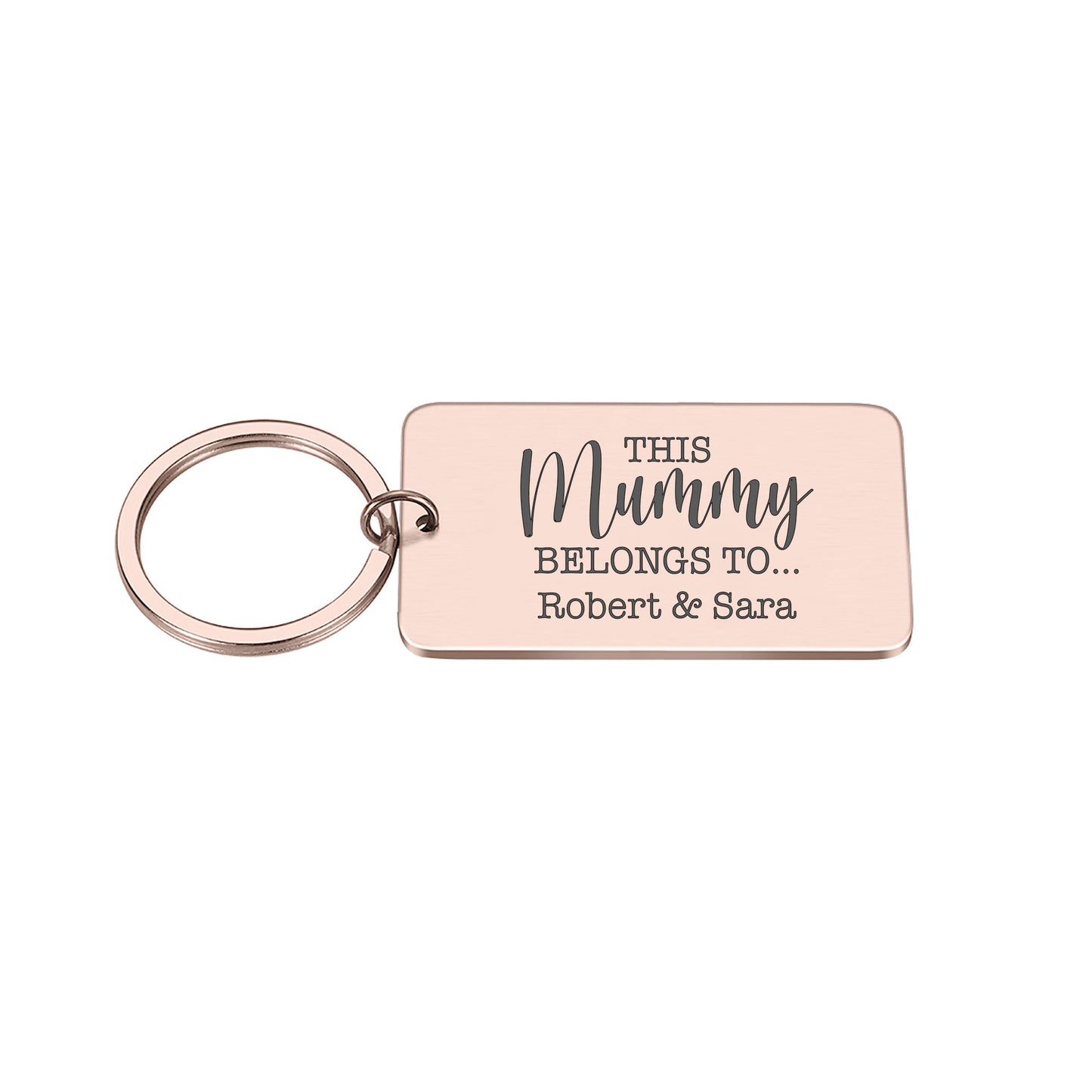 Engraved This Mummy Belongs to Metal Key ring Gift | Custom Names Text Mothers Day Mum Grandma