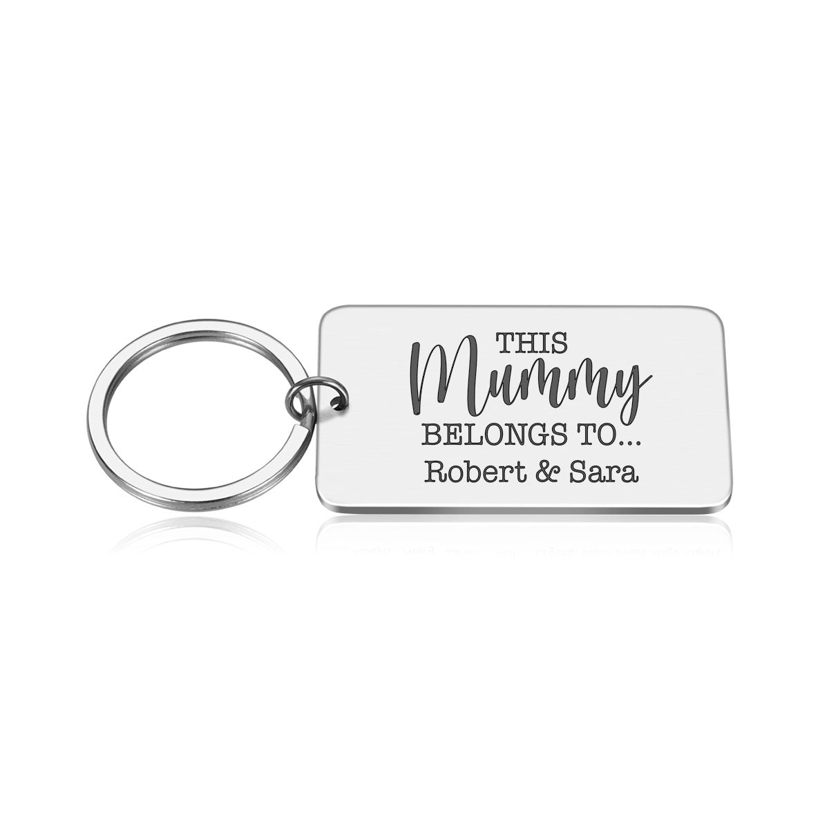 Engraved This Mummy Belongs to Metal Key ring Gift | Custom Names Text Mothers Day Mum Grandma