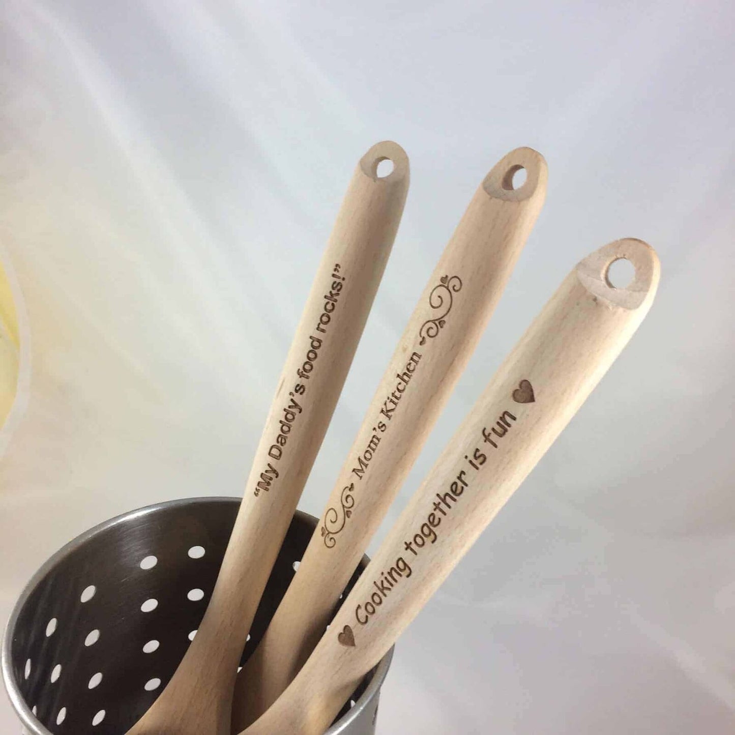 3 Pcs Wooden Kitchen Spoon set