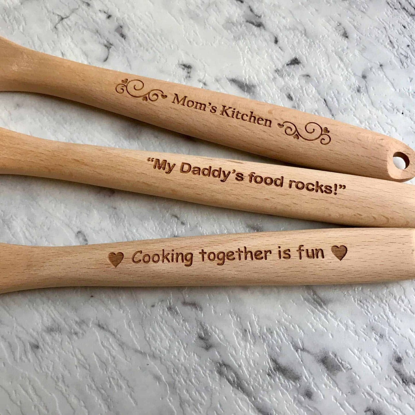 3 Pcs Wooden Kitchen Spoon set