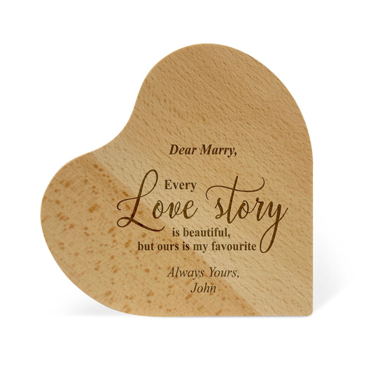 Wooden Valentines Day Heart Gift