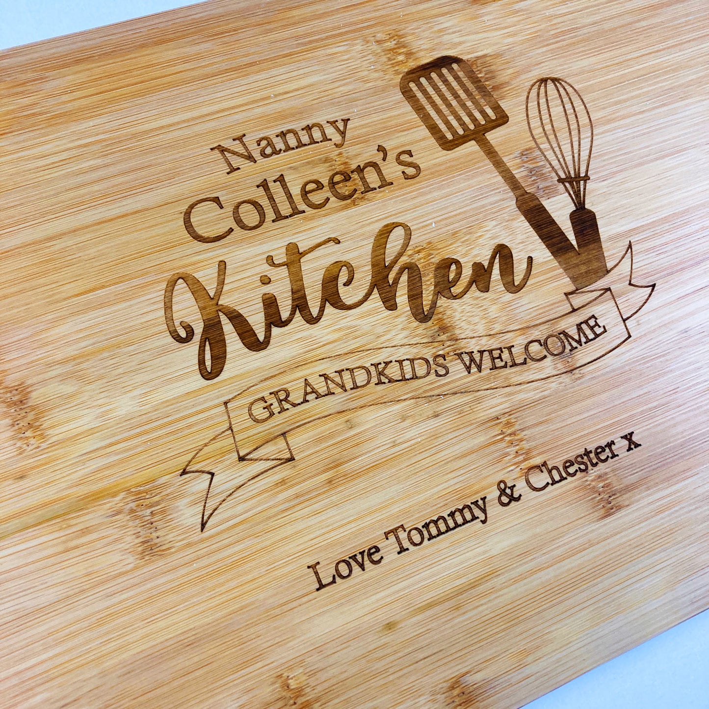 Wooden Chopping Board Gift Mothers Day Birthday Mother Grandma Mum Grandmother