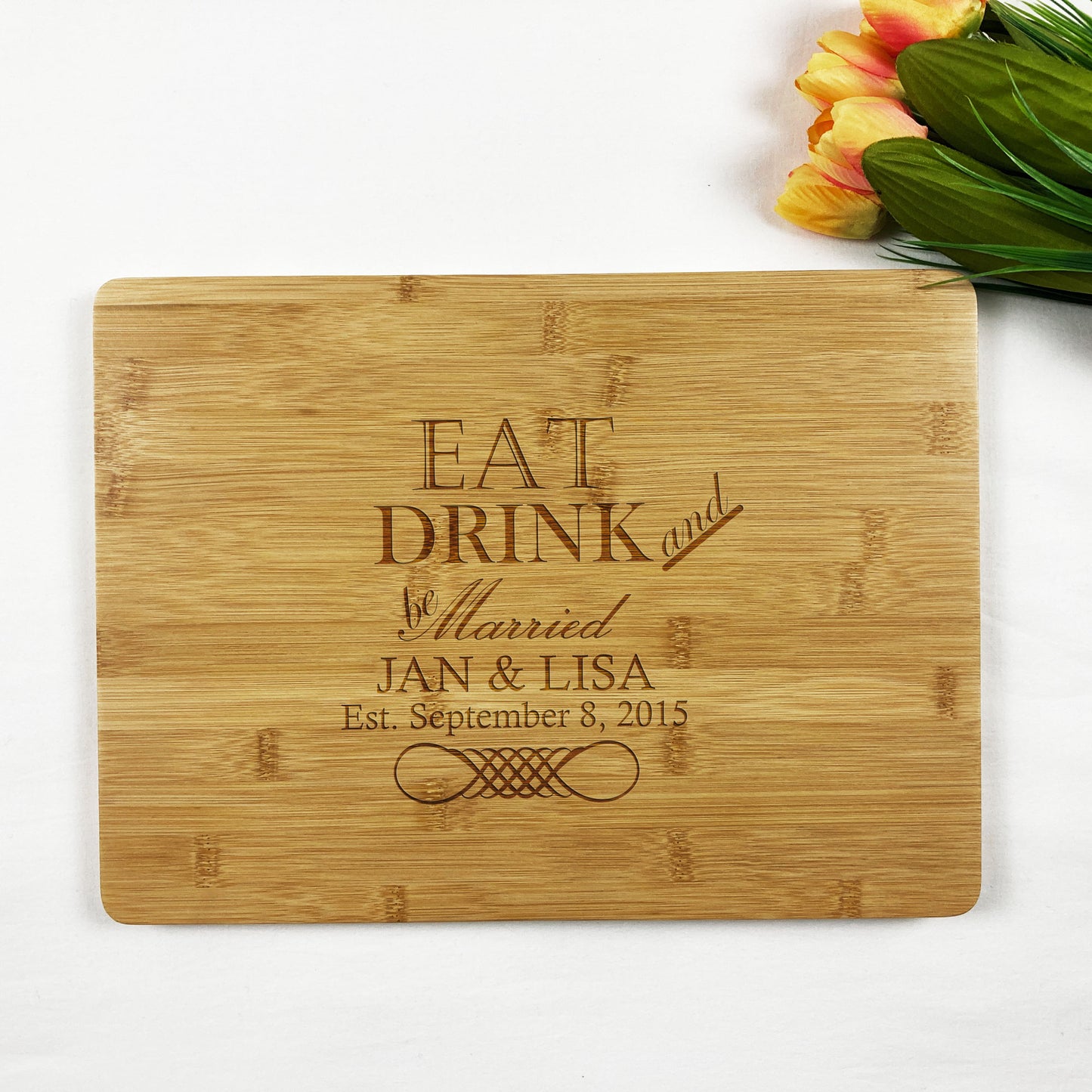 Eat Drink Get Married Wooden Chopping Board Wedding Gift