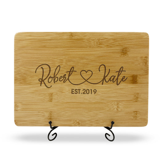 Heart & Name Wooden Chopping Board for Wedding Anniversary Housewarming