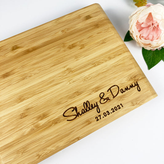 Wooden Cheese Cutting Board Gift Set with Knives Wedding Anniversary Newly Weds