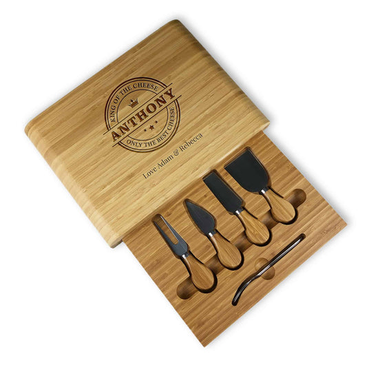 King of the Cheese Cheeseboard With Knives Gift Set