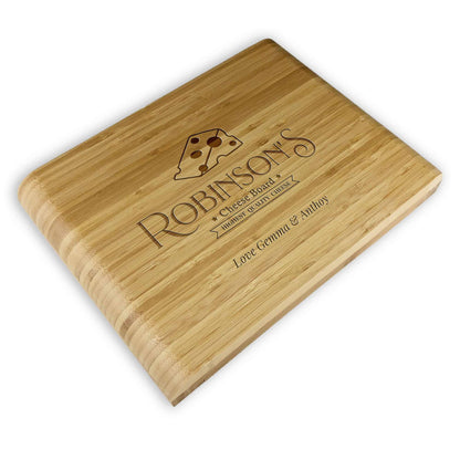 Wooden Cheese Board Set with 4 piece Knives Perfect Gift