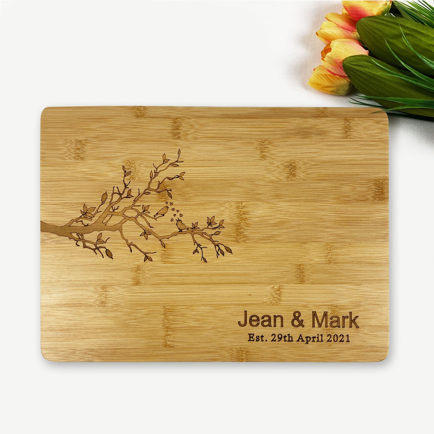 Birds On Tree Wooden Chopping Board Gift