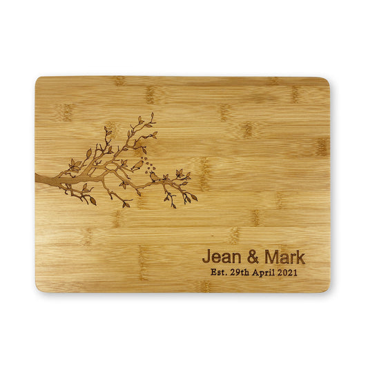 Birds On Tree Wooden Chopping Board Gift