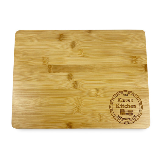 Family Kitchen Monogram Wooden Chopping Board Gift Made with Love Mothers Day Birthday