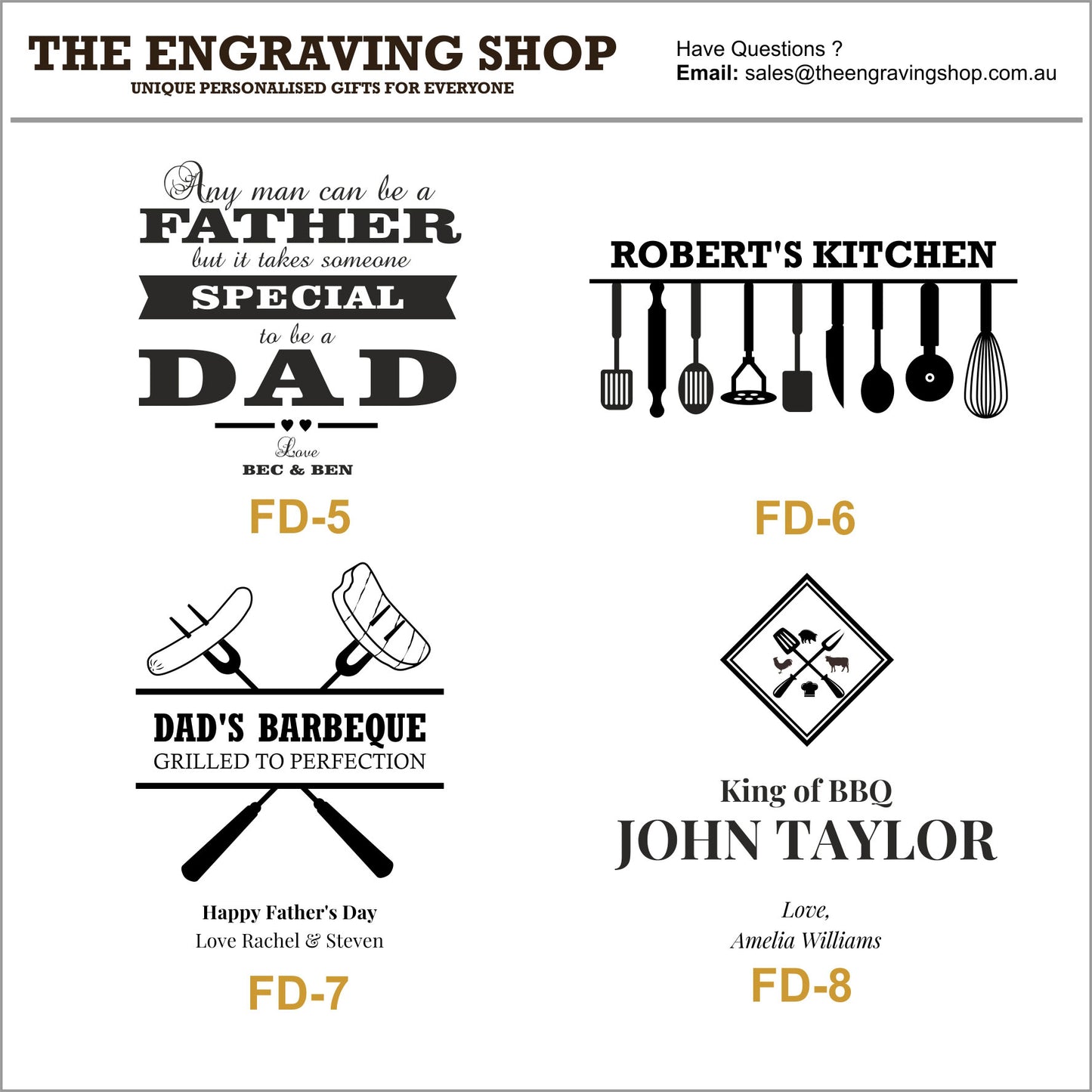 The Engraving Shop - Designs