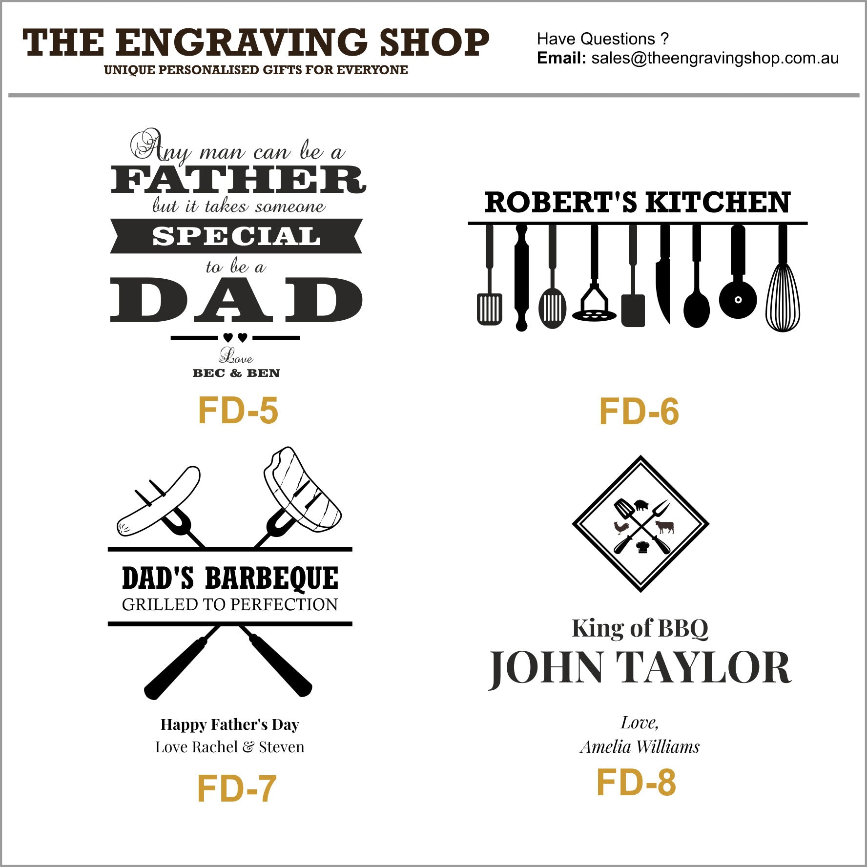 The Engraving Shop - Designs