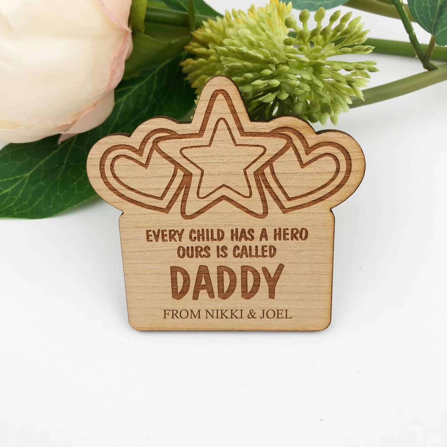 Fathers Day Star & Heart Fridge Magnet
