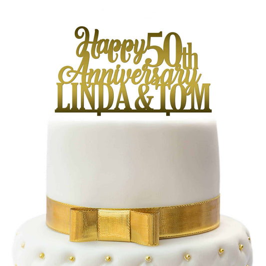 Wedding Anniversary Cake topper with Number and Names