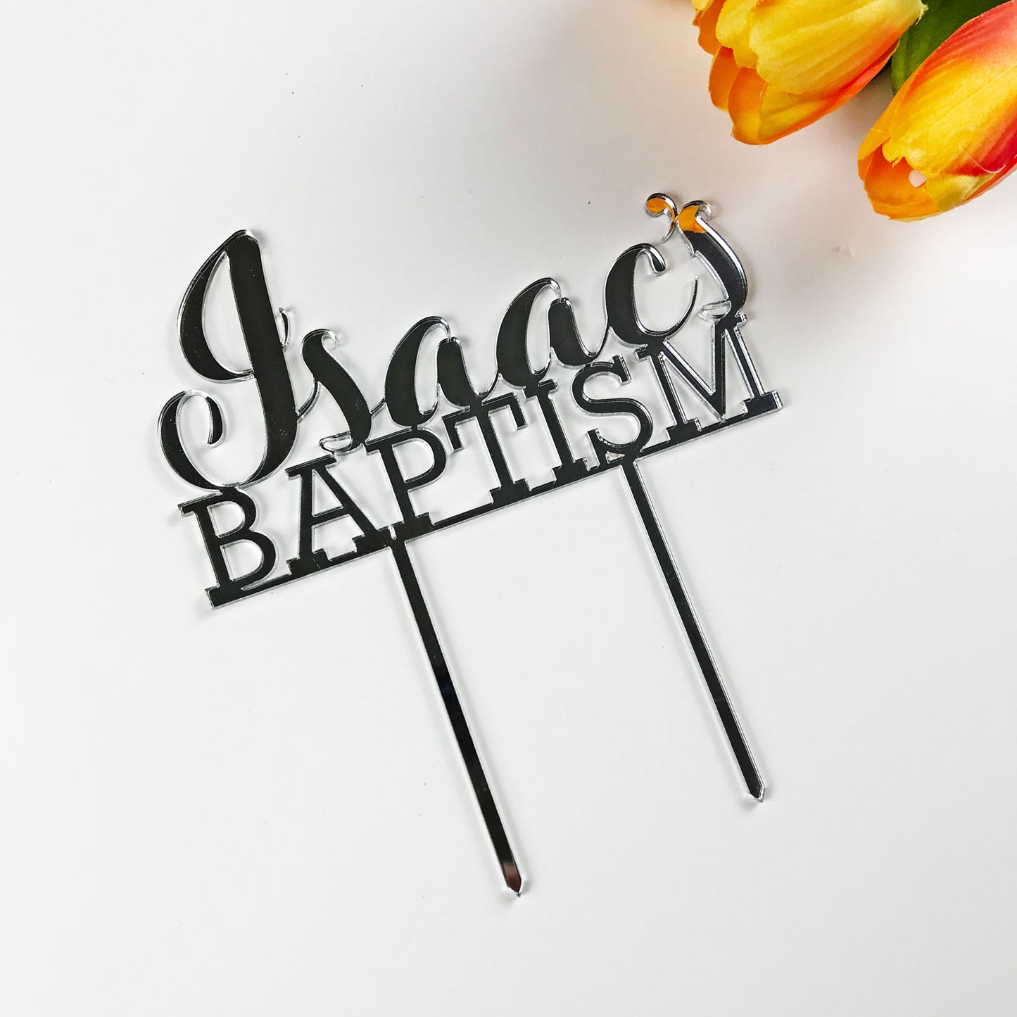 Personalised Acrylic Baptism Cake Topper
