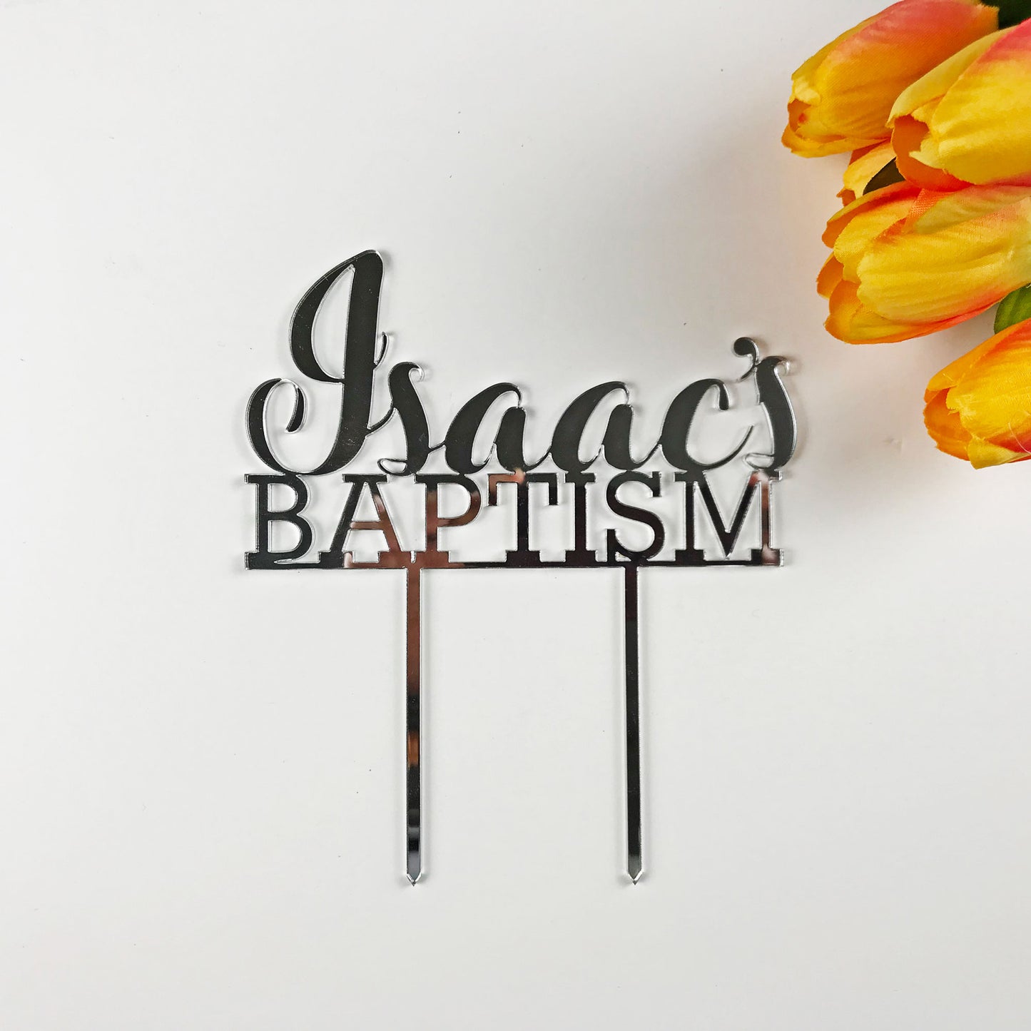 Personalised Acrylic Baptism Cake Topper