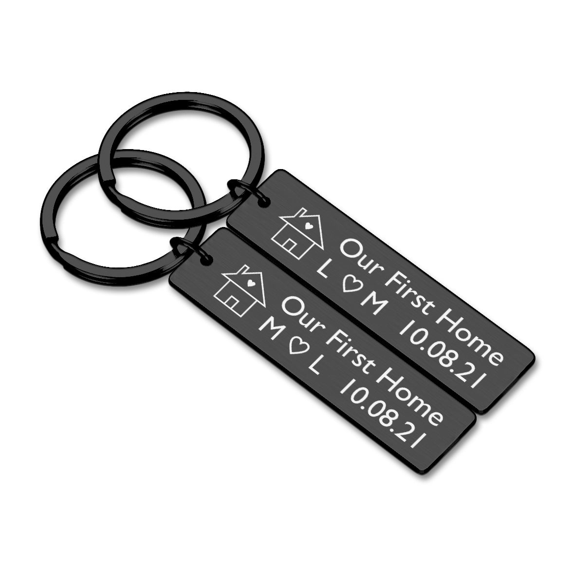 2 x First Home Couple Key ring Set New Home Housewarming Gift