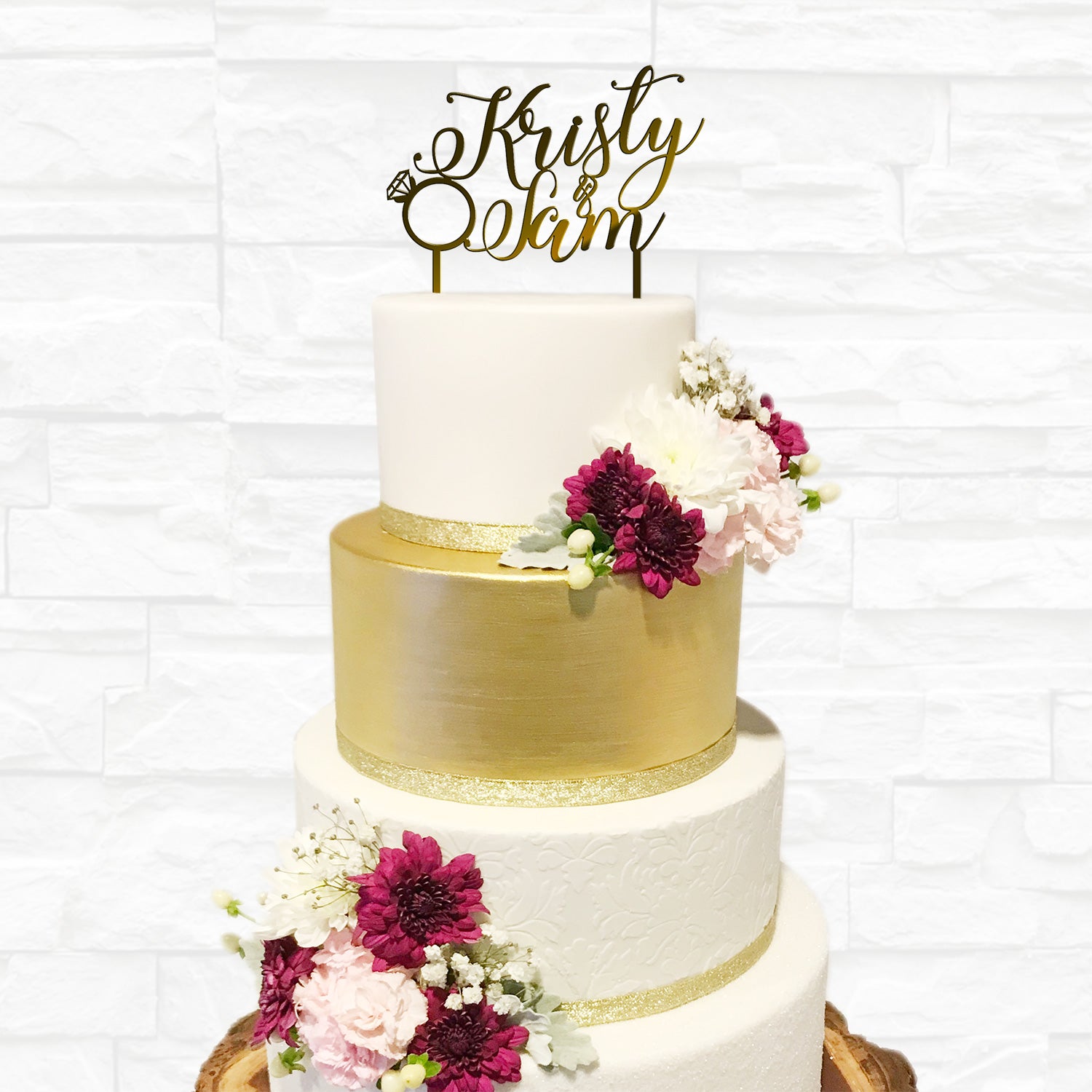 Personalised Acrylic Wedding Couple Cake topper