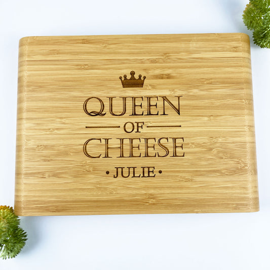 Queen of Cheese Wooden Cheese Board with Knives Gift Set