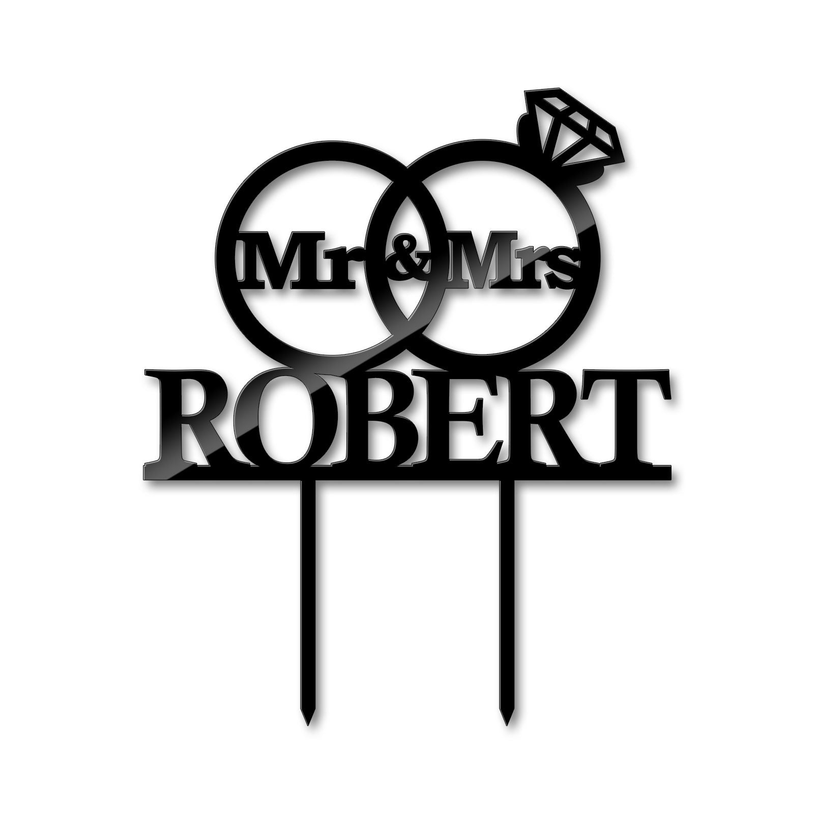 Personalised Acrylic Wedding Cake Topper