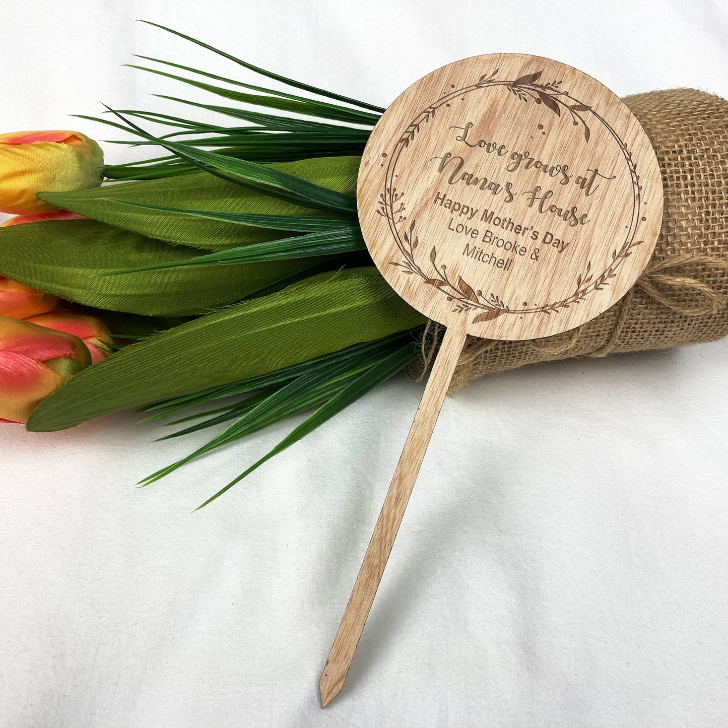 Wooden Planter Stick Gift for Grandma on Mothers Day