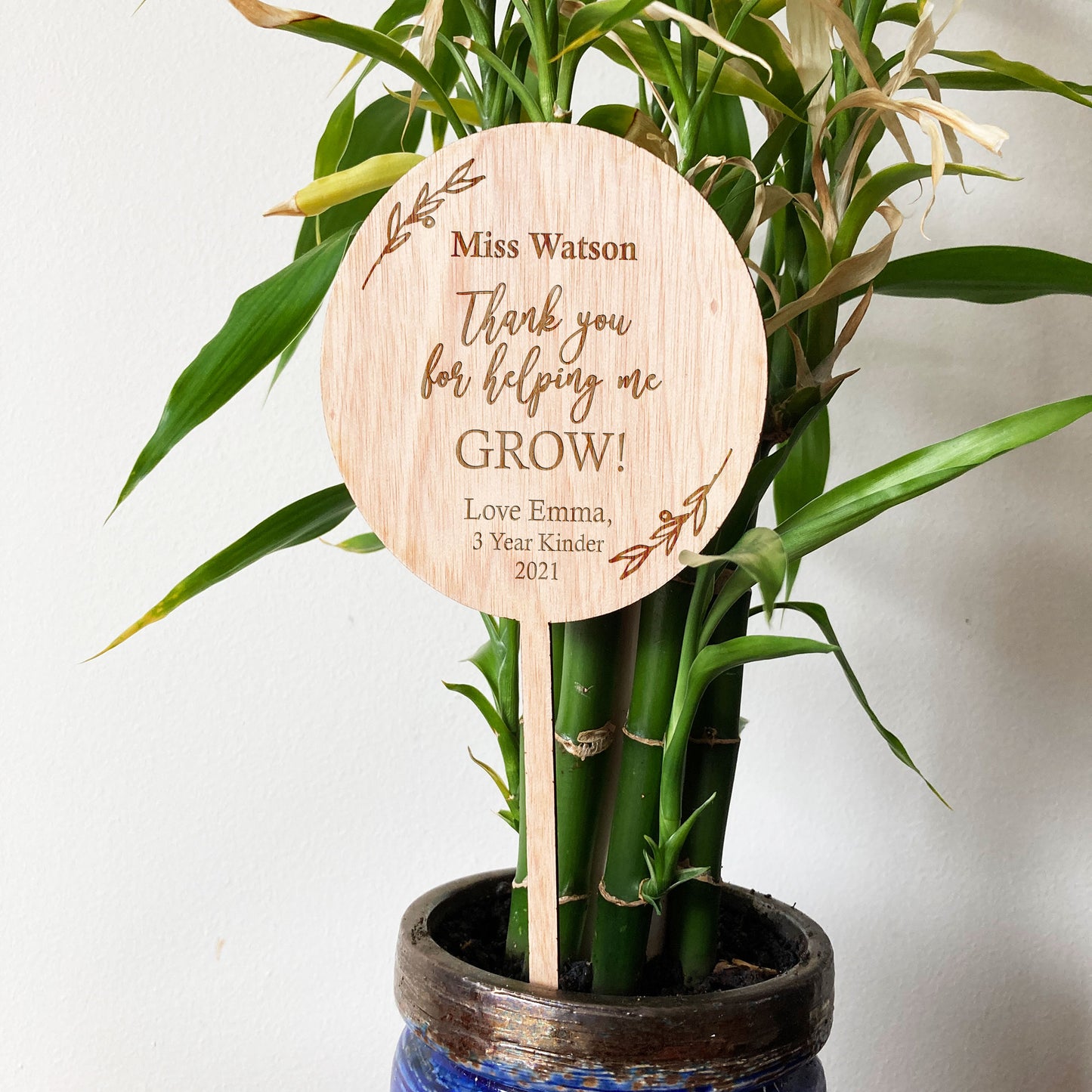 Wooden Planter Stick Thank You Gift for Teacher