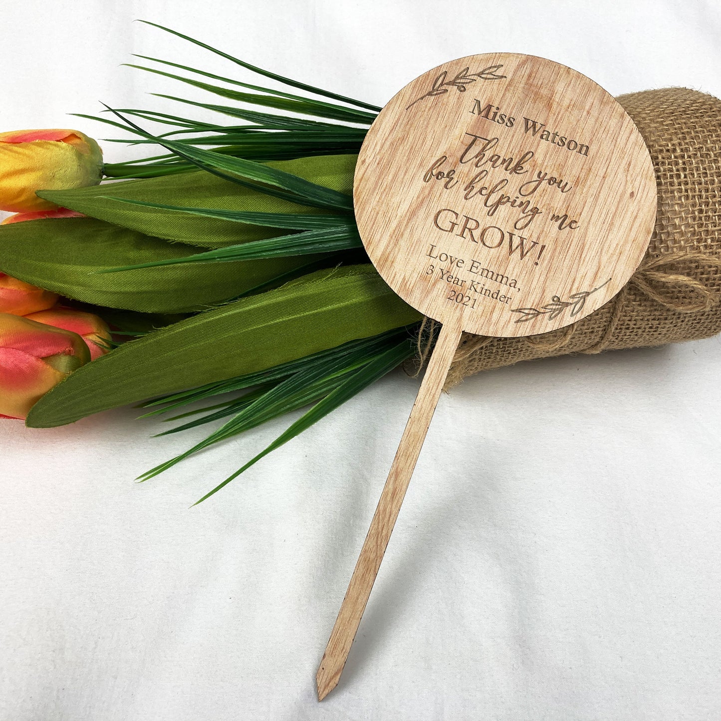 Wooden Planter Stick Thank You Gift for Teacher