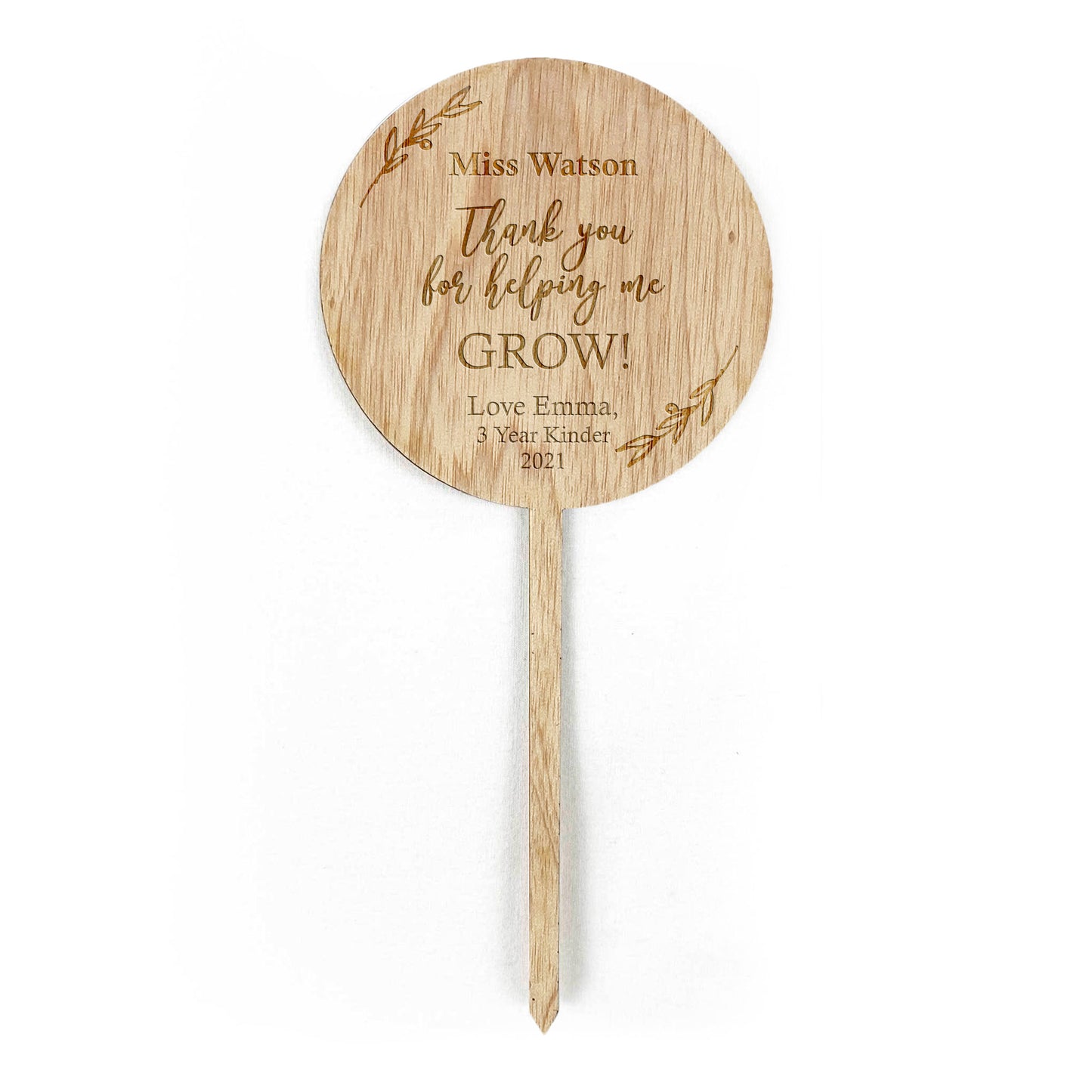 Wooden Planter Stick Thank You Gift for Teacher