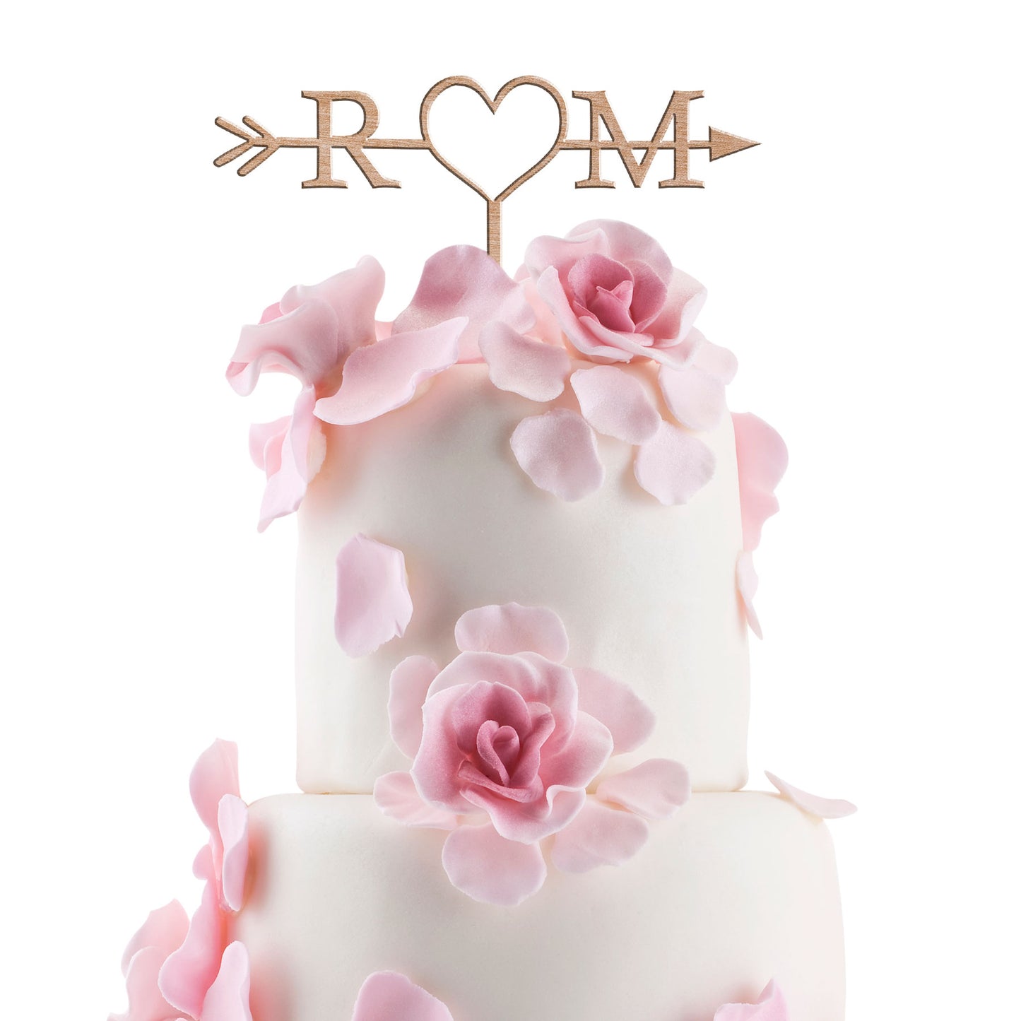 Initials with Love Heart & Arrow Cake Topper