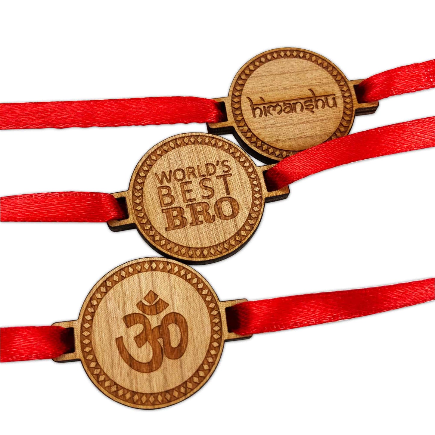 Round Wooden Rakhi Gift for brother from sister on Raksha Bandan