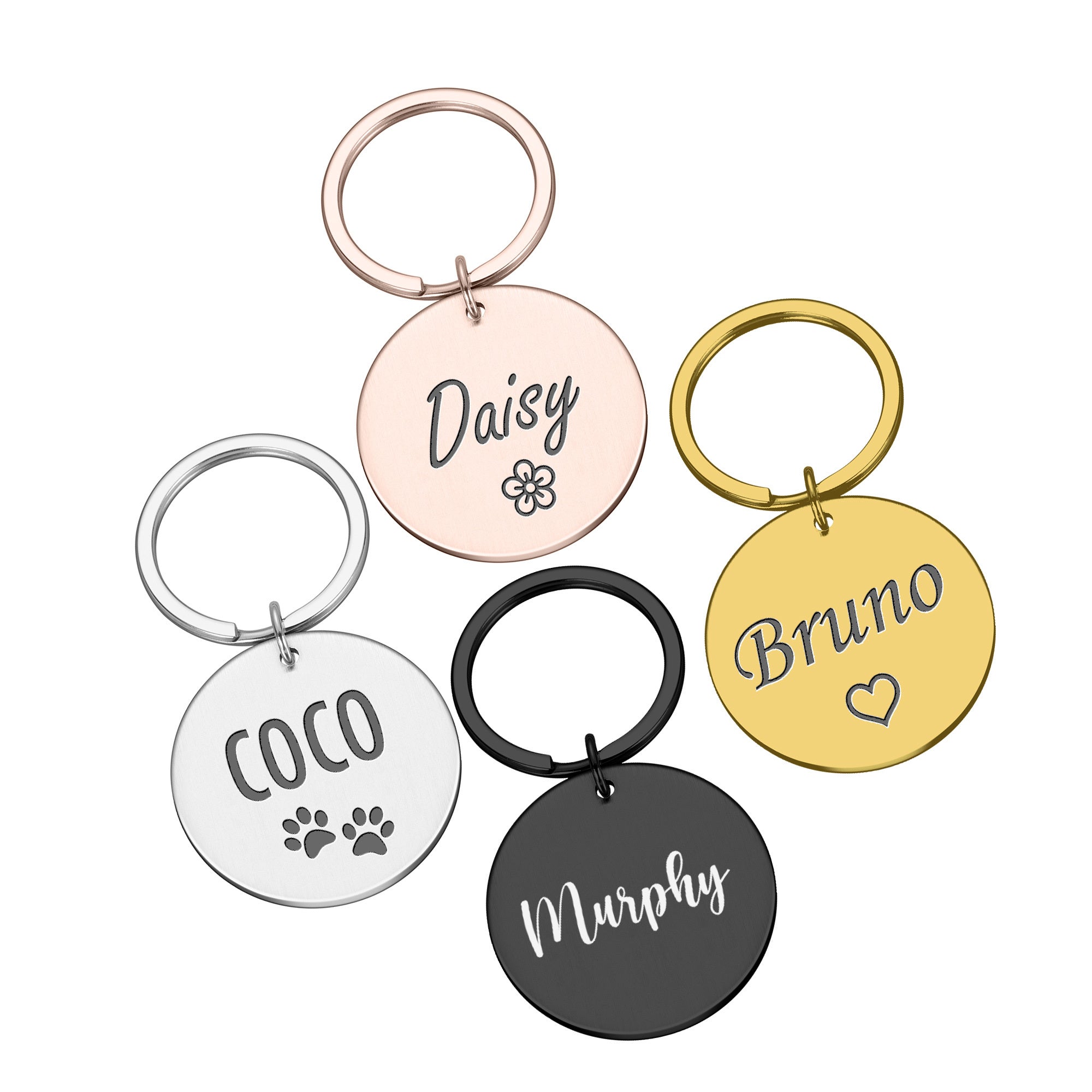 Engraved Round Metal Pet Collar Tag Custom Name The Engraving Shop