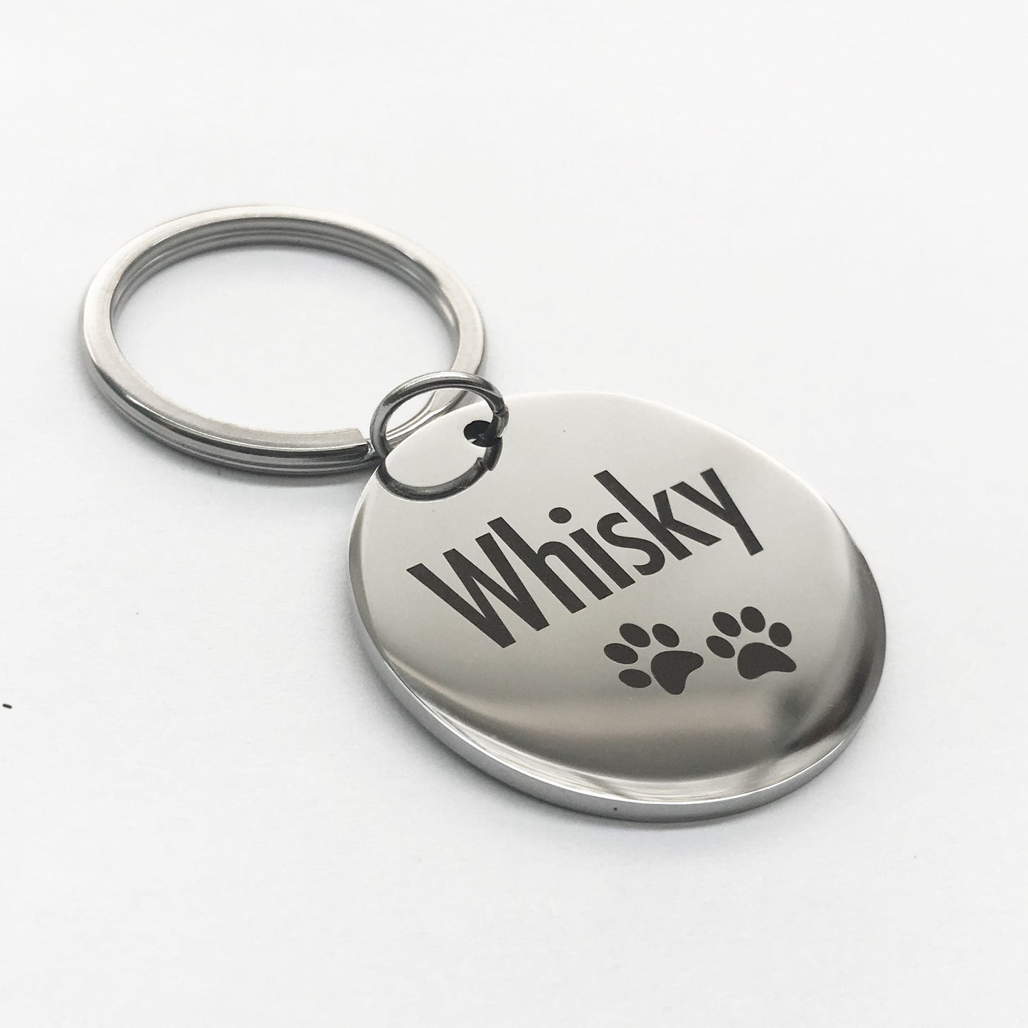 Engraved Round Metal Pet Collar Tag Custom Name
